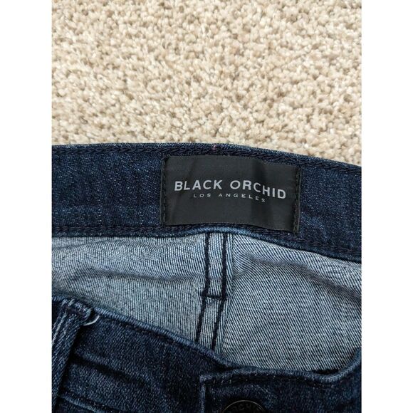 Black Orchid Womens Jeans Noah Ankle Fray Dark Wash Stretch Size 26 - Picture 6 of 6